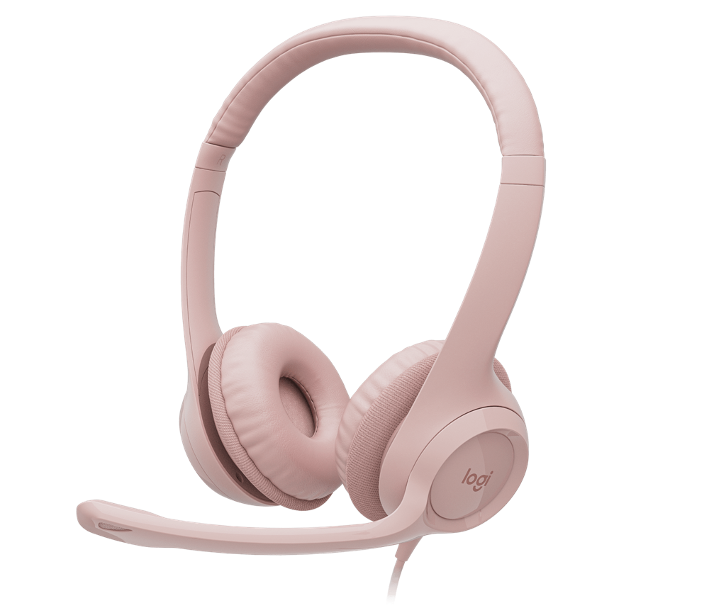 Logitech H390 USB headset rózsaszín