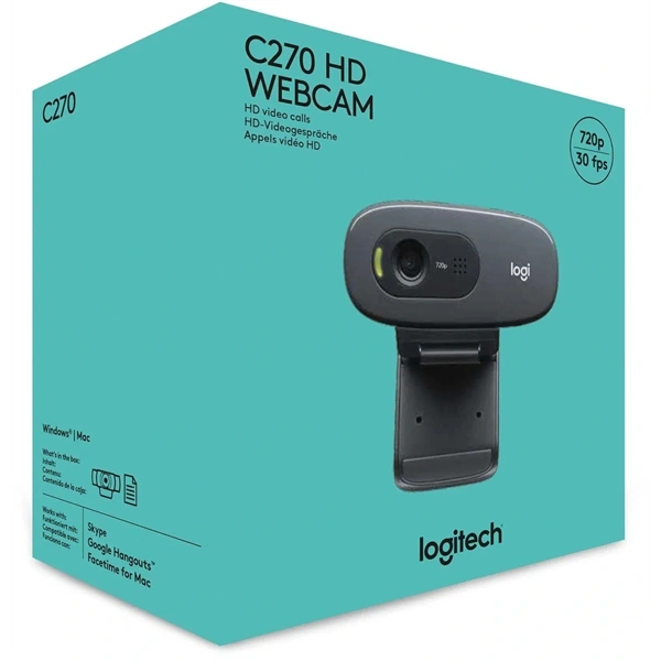 Logitech C270 720p fekete mikrofonos webkamera