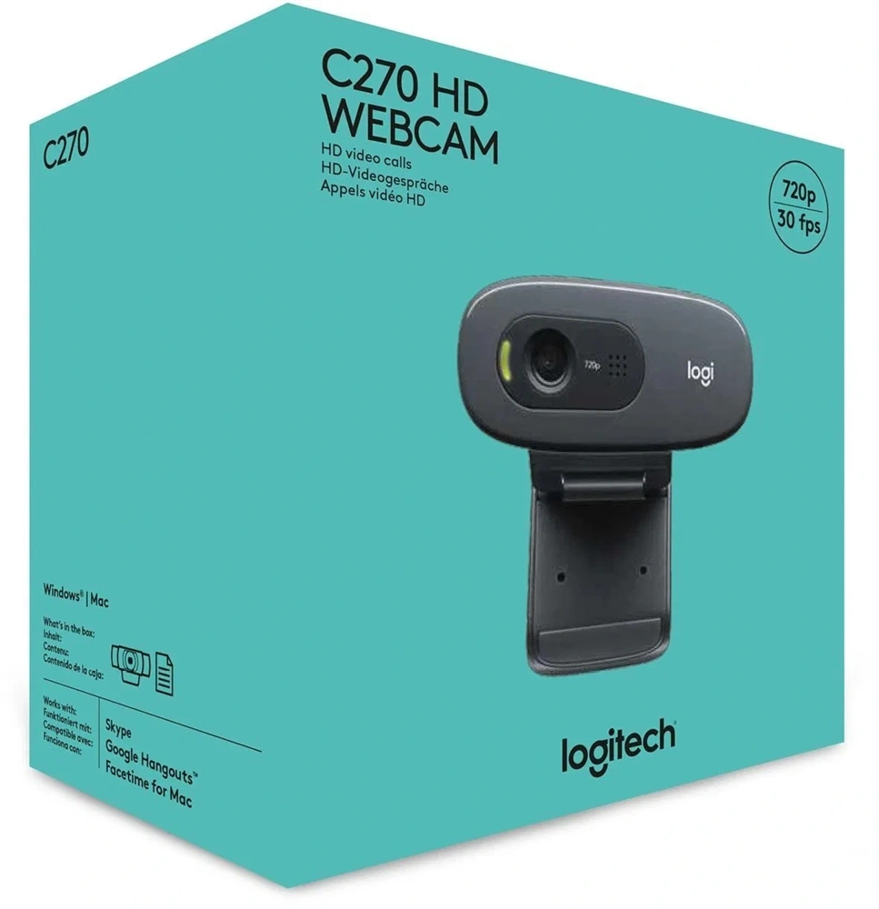 Logitech C270 720p fekete mikrofonos webkamera