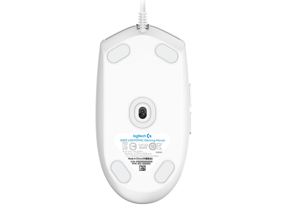 Logitech G203 Lightsync fehér gamer egér
