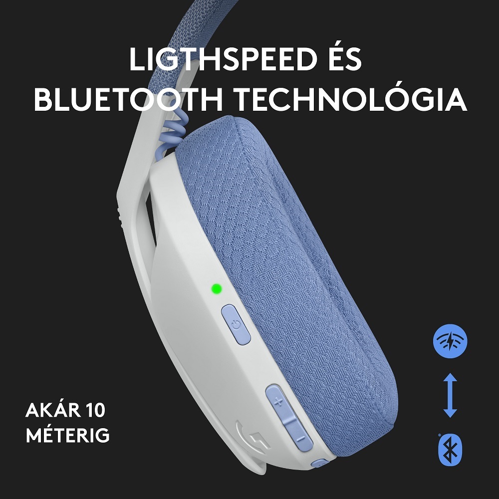 Logitech G435 Lightspeed Wireless fehér gamer headset