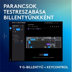 Logitech G915 X LIGHTSPEED US vezeték nélküli fekete billentyűzet