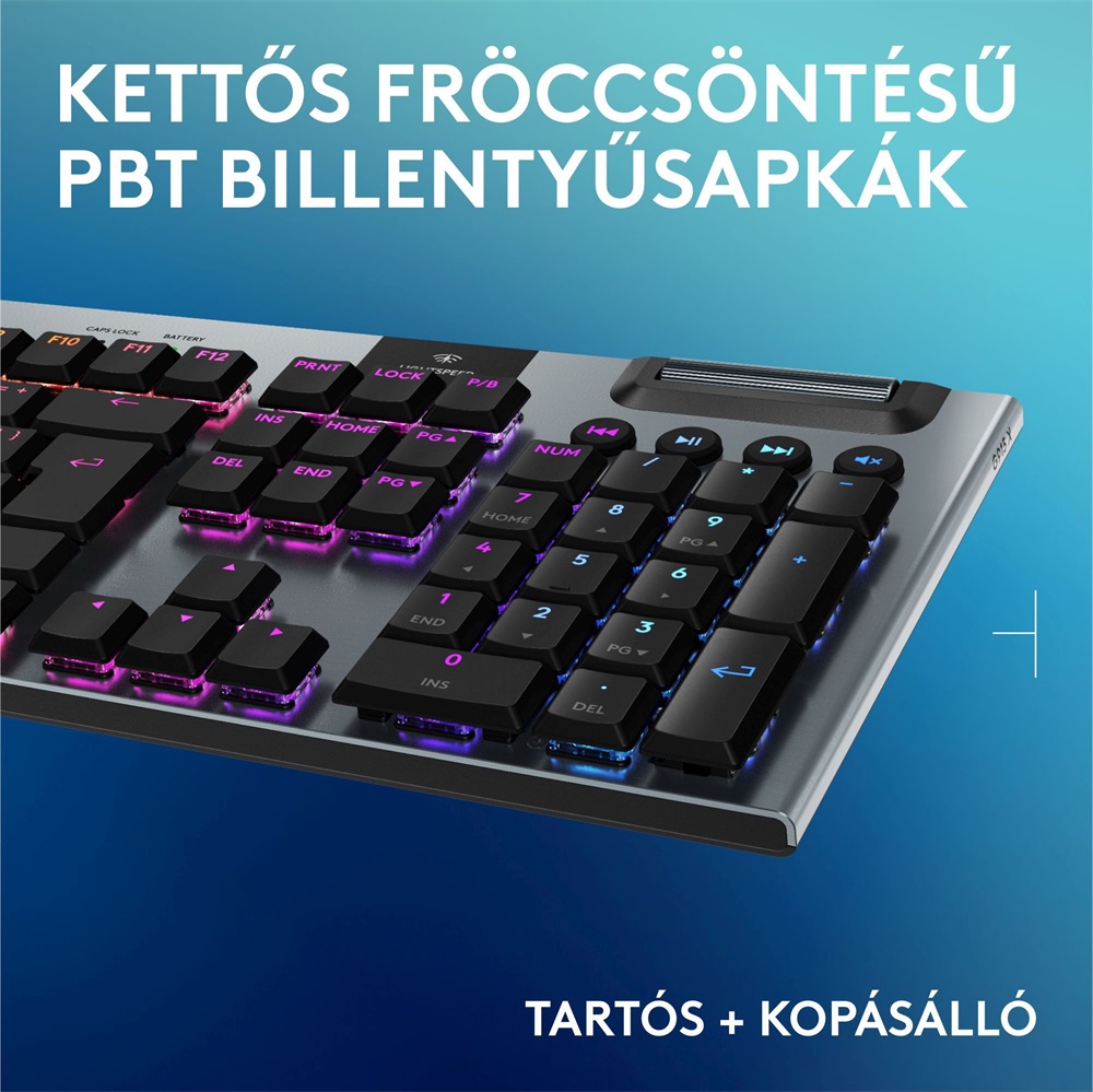 Logitech G915 X LIGHTSPEED US vezeték nélküli fekete billentyűzet