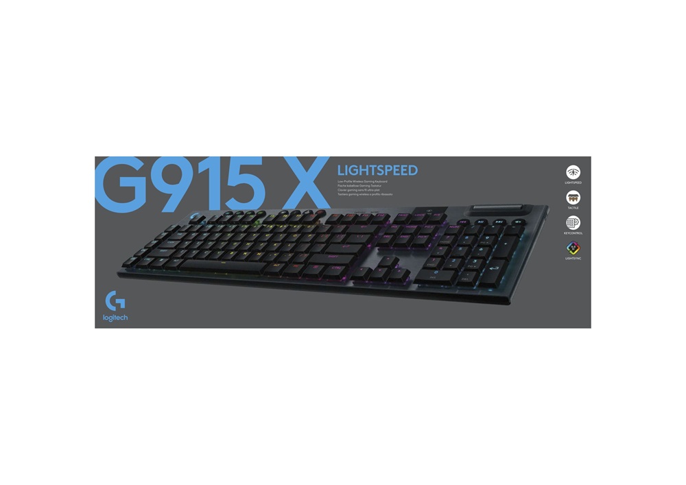 Logitech G915 X LIGHTSPEED US vezeték nélküli fekete billentyűzet
