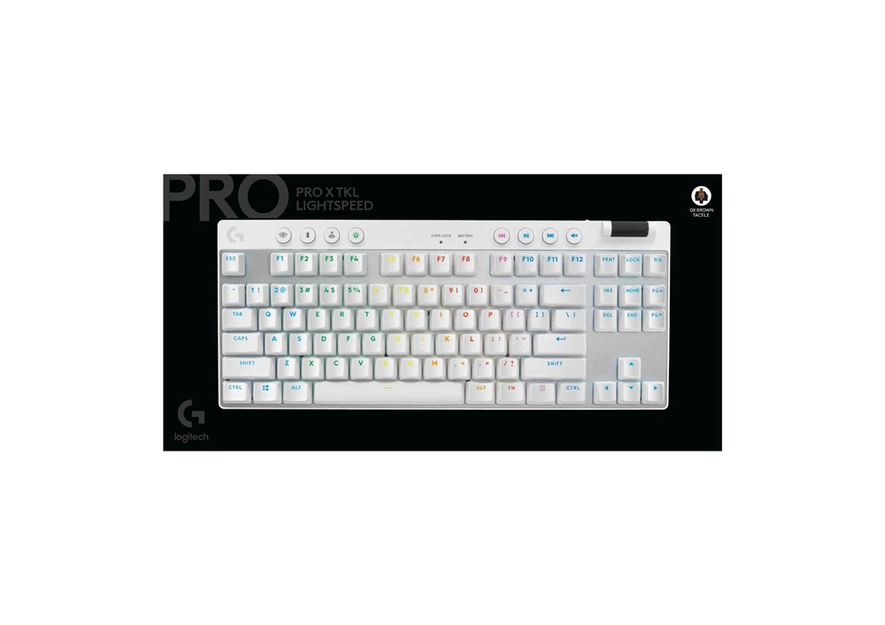 Logitech G PRO X TKL LIGHTSPEED US vezeték nélküli RGB fehér gamer billentyűzet