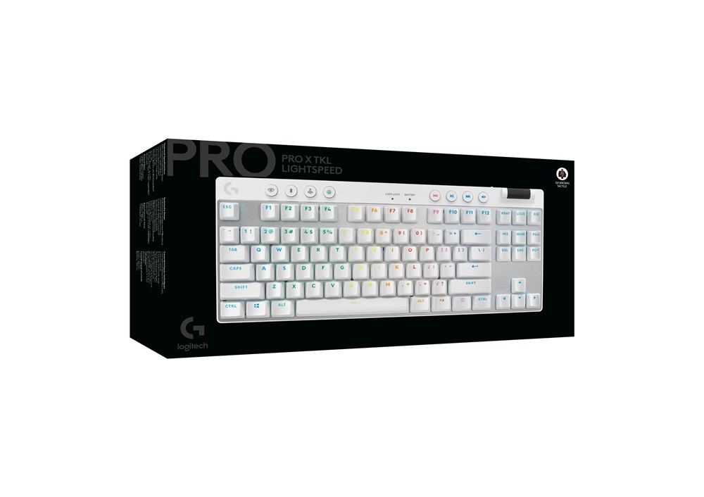 Logitech G PRO X TKL LIGHTSPEED US vezeték nélküli RGB fehér gamer billentyűzet