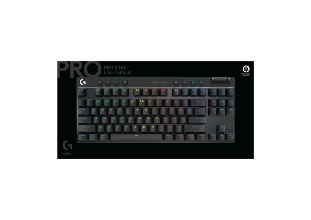 Logitech G PRO X TKL LIGHTSPEED US vezeték nélküli RGB fekete gamer billentyűzet