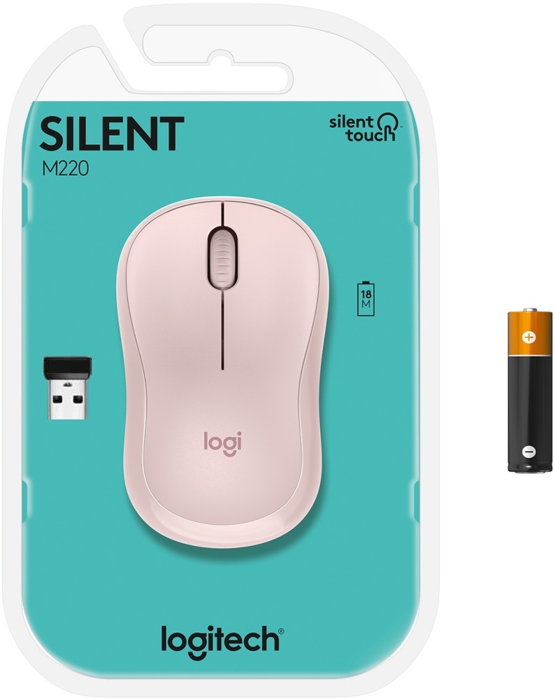 Logitech M220 Silent vezeték nélküli rózsaszín egér