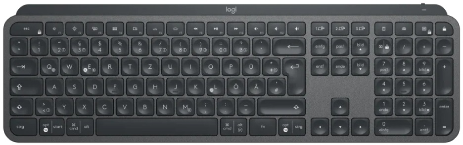 Logitech MX Keys Advanced Wireless Illuminated német nyelvű grafit billentyűzet