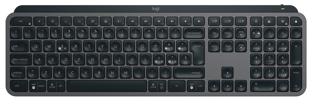 Logitech  MX Keys S lézergravírozott magyar kiosztású grafitszürke vezeték nélküli billentyűzet