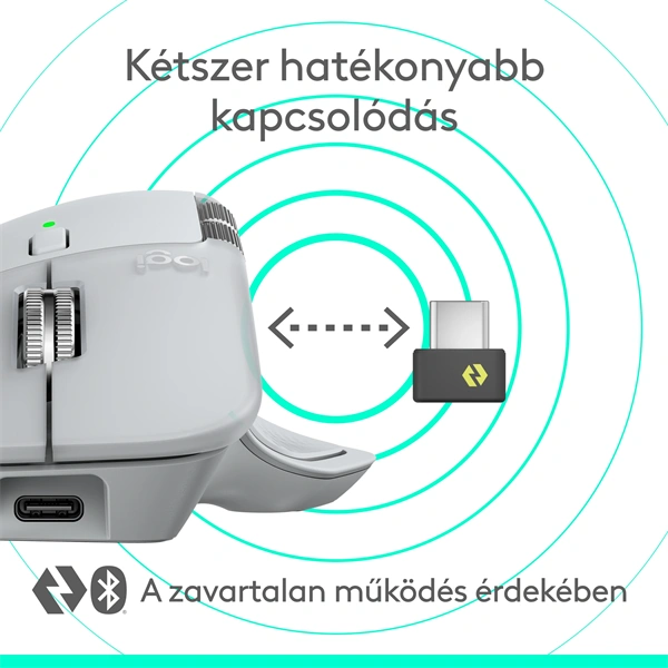 Logitech MX Master 4 vezeték nélküli halványszürke egér