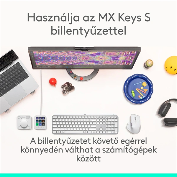 Logitech MX Master 4 vezeték nélküli halványszürke egér
