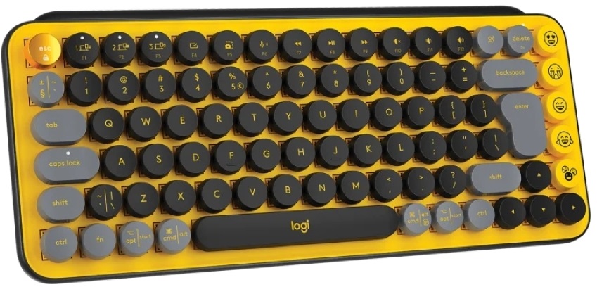 Logitech POP Keys with Emoji US sárga vezeték nélküli billentyűzet
