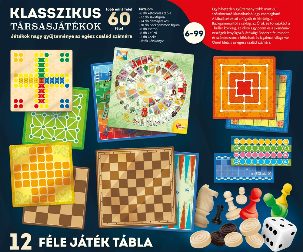 Ludoteca klasszikus játékok több, mint 60 féle - társasjáték gyűjtemény