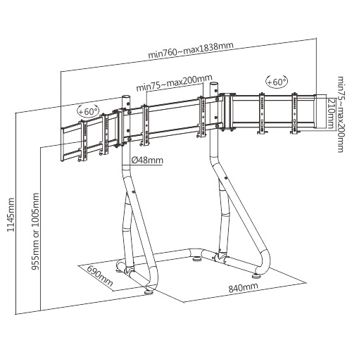 Lumi Legend LRS01-SR02 24"-32" tripla monitor állvány
