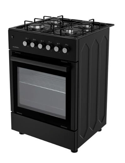 Luxell 663S-40FB fekete, szabadonálló, gáz, kombinált, főzőzóna: 4, tűzhely