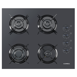 Luxell C6-40BF beépíthető fekete gáz főzőlap