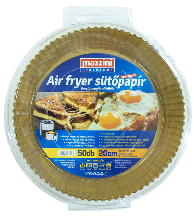 MAZZINI 103056 Premium Air Fryer kerek/20 cm-es/ 50db/csomag sütőpapír