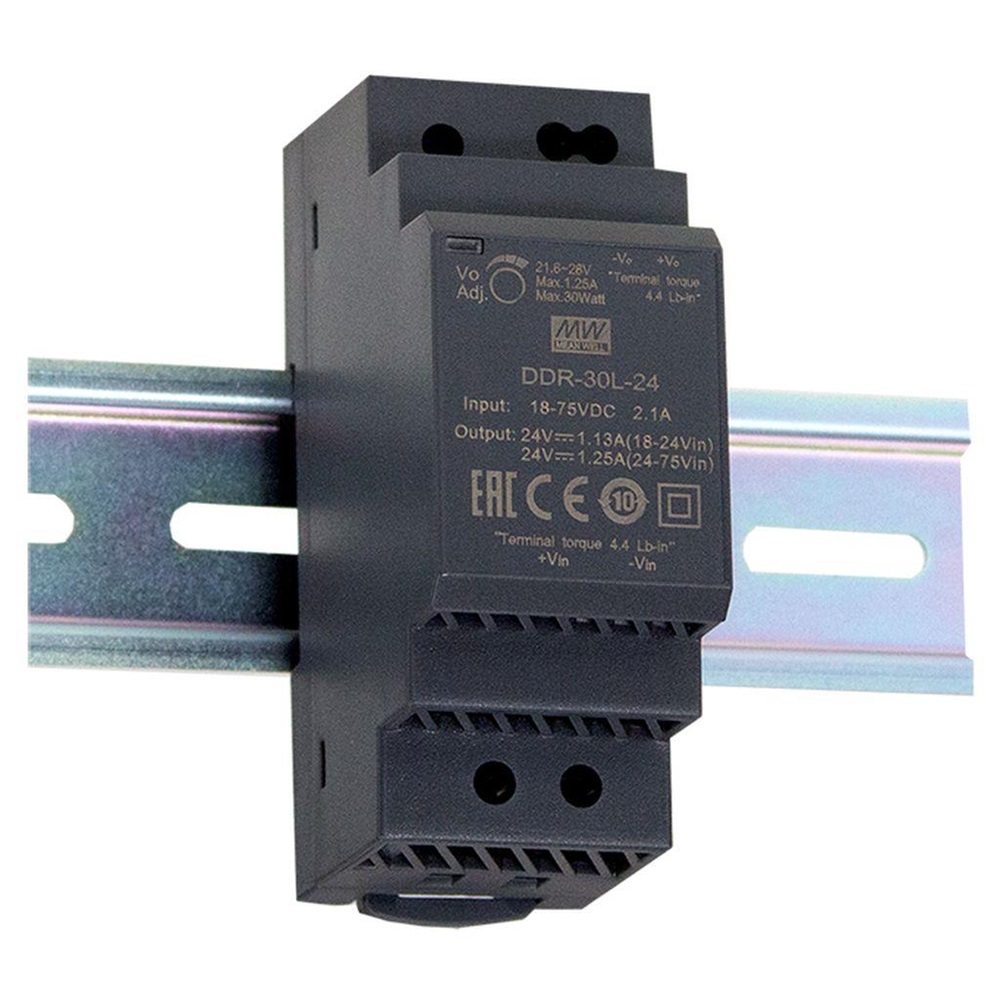 MEAN WELL DDR-30L-24 24VDC 1,25A 30W 4kV-ig szigetelt 1 kimenetű DC/DC konverter