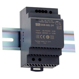 MEAN WELL DDR-60L-24 24VDC 2,5A 60W 4kV-ig szigetelt 1 kimenetű DC/DC konverter