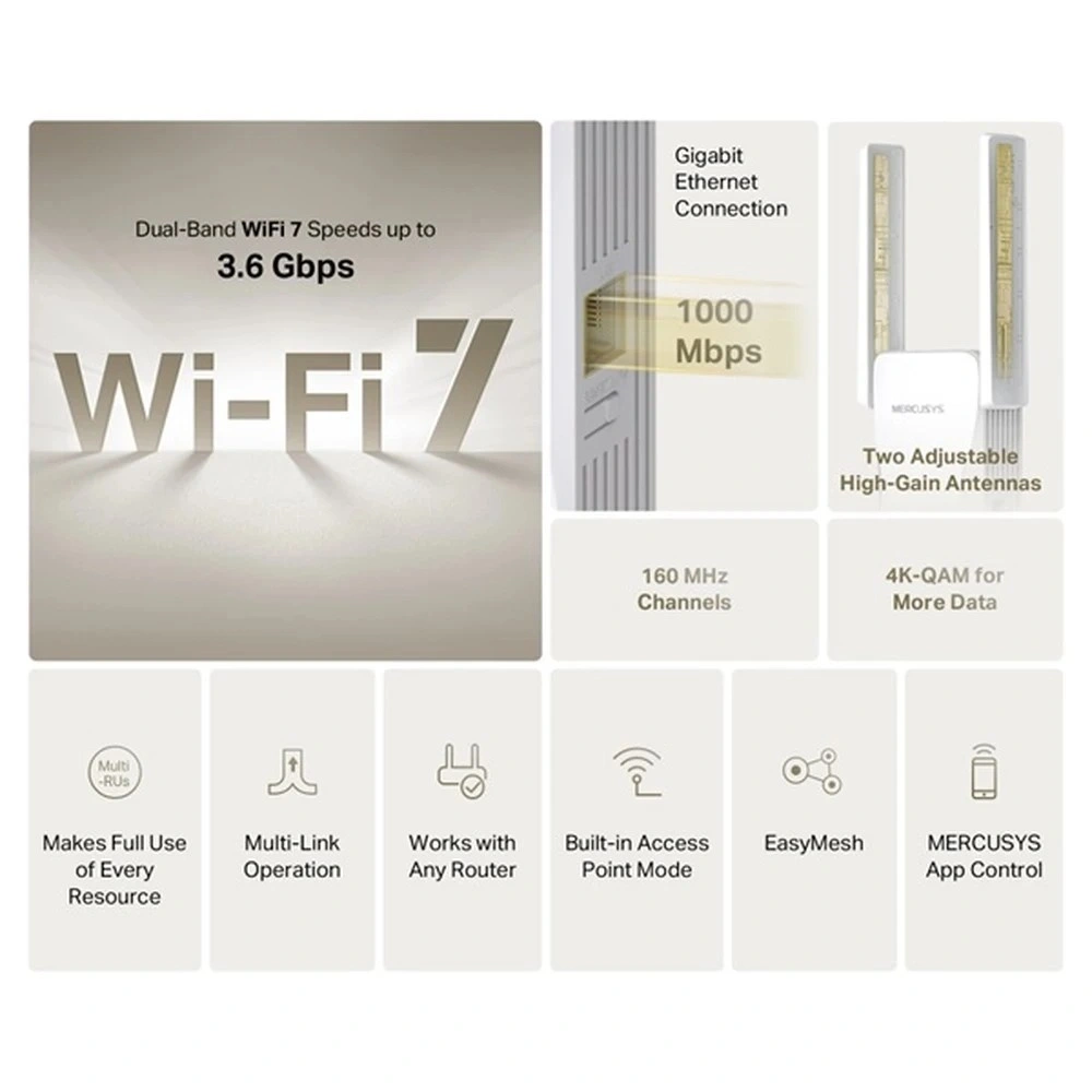 MERCUSYS ME25BE BE3600 Wi-Fi 7 hatótávnövelő
