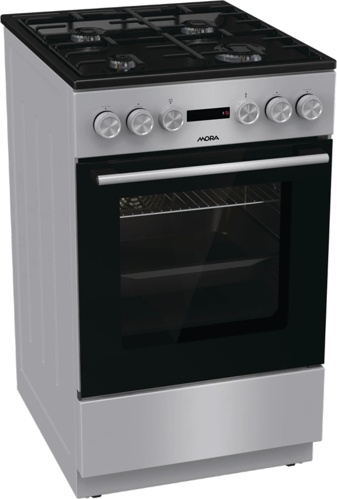 MORA K4255C1S szürke, szabadonálló, gáz, kombinált, főzőzóna: 4, sütő:70L, grill, tűzhely (Újszerű)