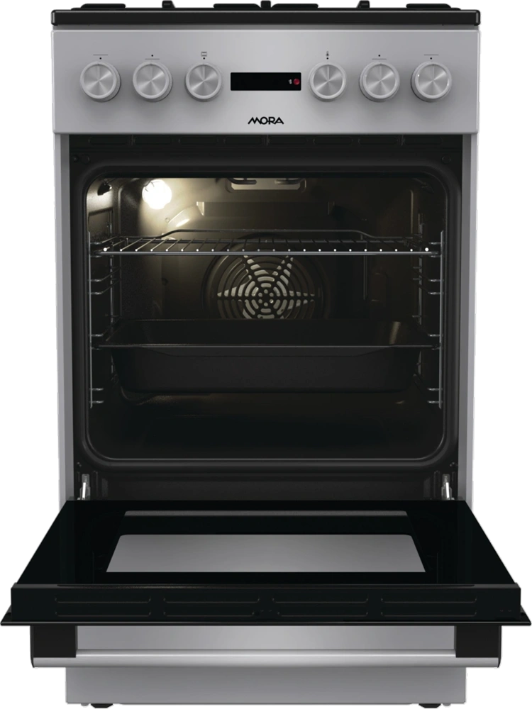 MORA K4255C1S szürke, szabadonálló, gáz, kombinált, főzőzóna: 4, sütő:70L, grill, tűzhely (Újszerű)