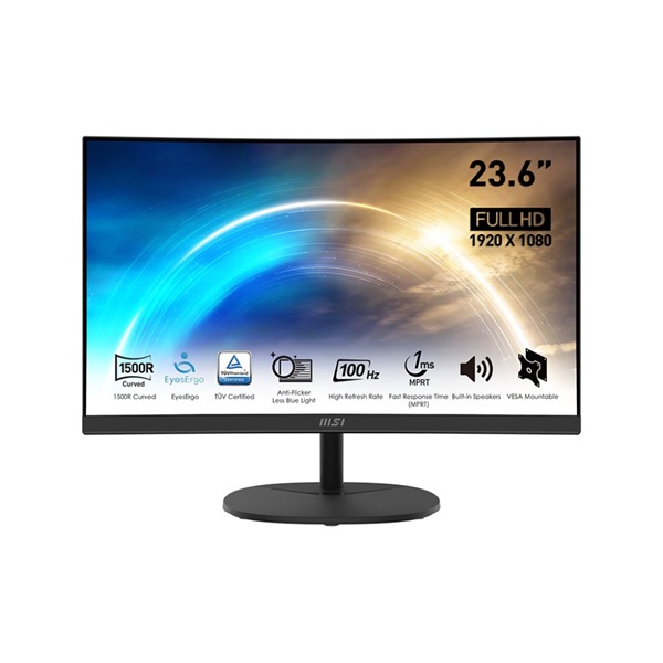 MSI 23,6" PRO MP2412C FHD VA 100Hz HDMI/DP fekete ívelt Business monitor (Újracsomagolt)