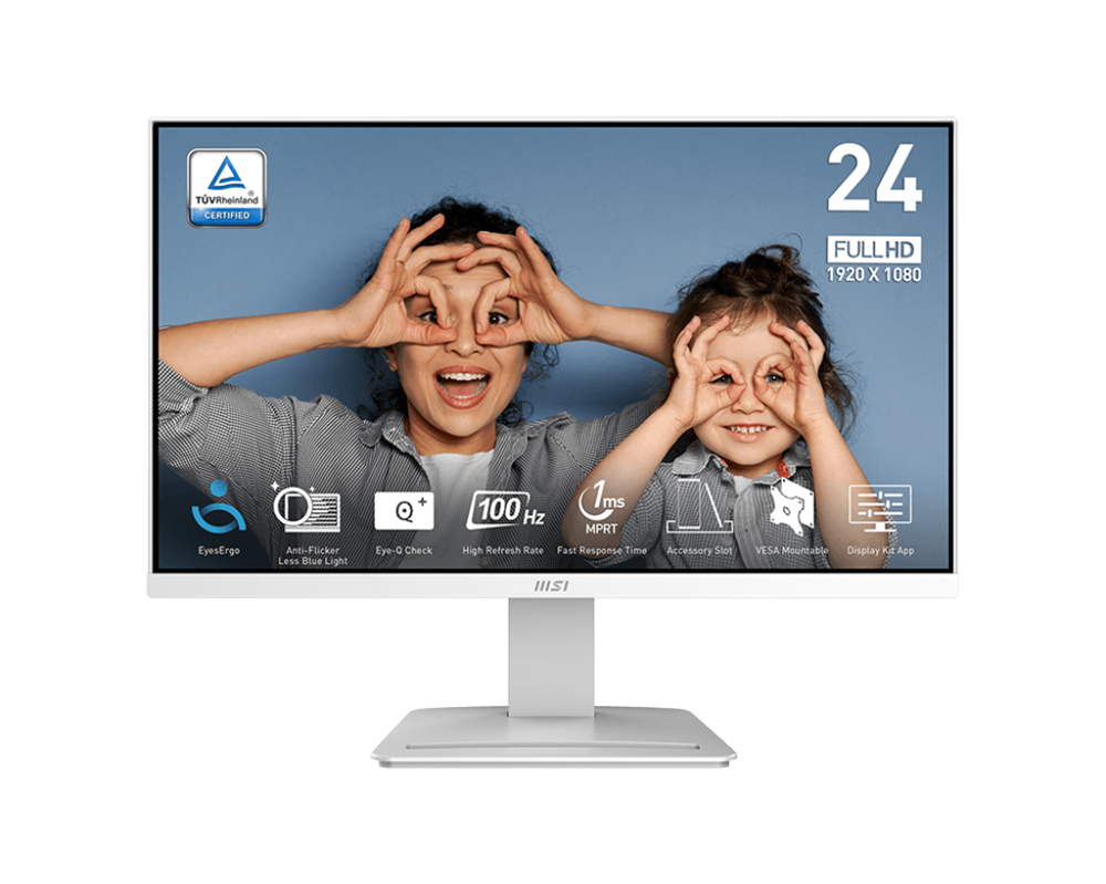MSI 23,8" Business PRO MP2412W FHD IPS 100Hz HDMI/DP fehér monitor