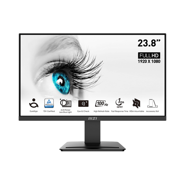 MSI 23,8" PRO MP2412 FHD VA 100Hz HDMI/DP fekete Business monitor