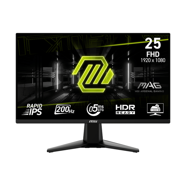 MSI 24,5" MAG 255F E20 FHD Rapid IPS 200Hz HDMI/DP fekete gamer monitor