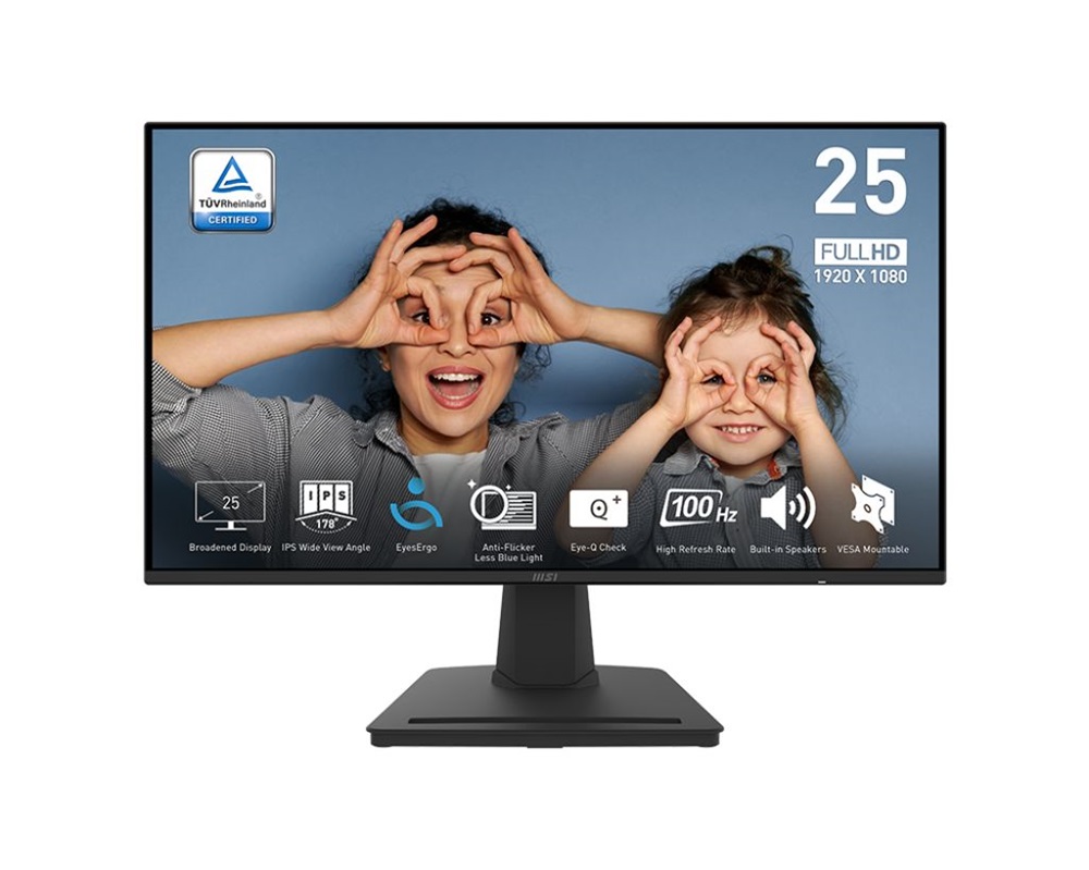 MSI 24,5" PRO MP252 FHD IPS LED 100Hz HDMI/DP fekete monitor