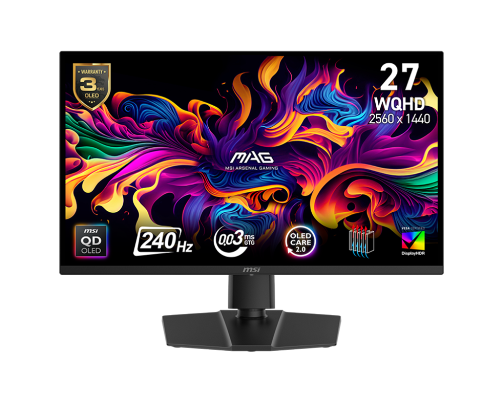 MSI 26,5" MAG 271QP X24 WQHD QD-OLED X24 240Hz HDMI/DP/USB-C fekete gamer monitor