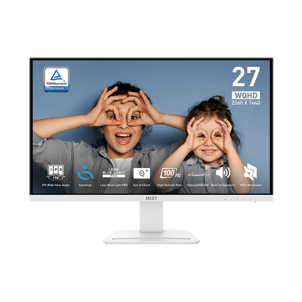 MSI 27" Business PRO MP273QW E2 QHD IPS 100Hz HDMI/DP fehér monitor