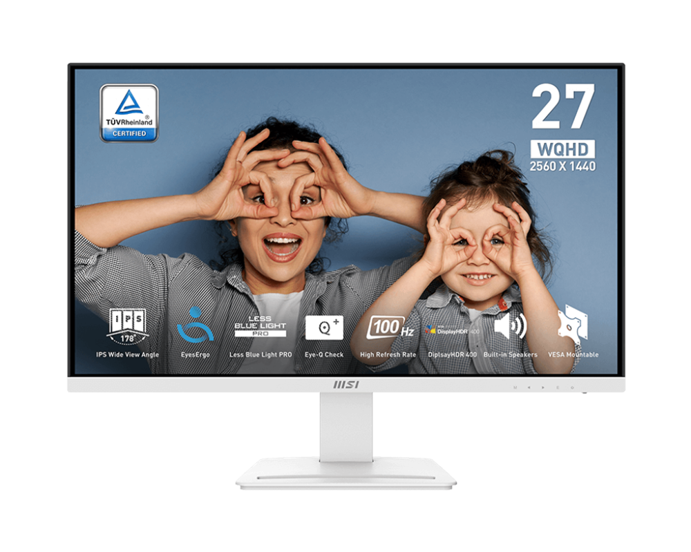MSI 27" Business PRO MP273QW E2 QHD IPS 100Hz HDMI/DP fehér monitor