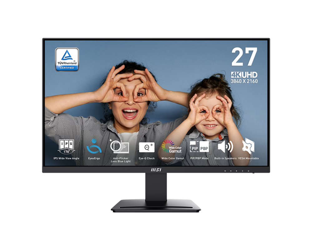 MSI 27" Business PRO MP273U UHD IPS HDMI/DP fekete monitor