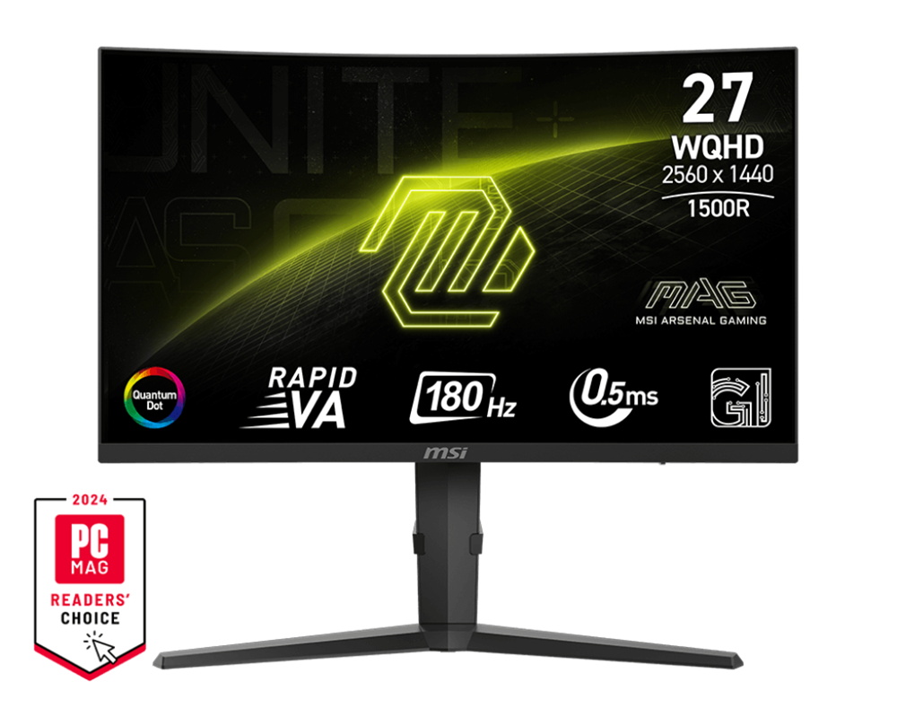 MSI 27" MAG 275CQRF QD E2 QHD 180Hz Rapid VA HDMI/DP/USB-C ívelt gamer monitor