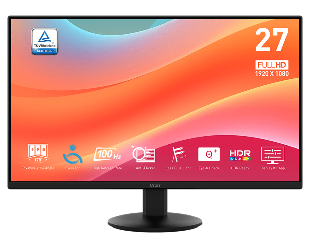 MSI 27" PRO MP272L FHD IPS 100Hz HDMI/DP fekete monitor