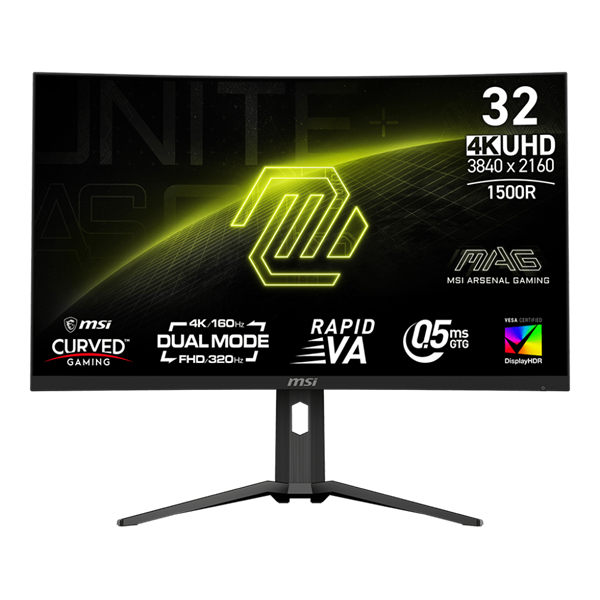 MSI 31,5" 321CUPDF UHD/FHD Dual mode320/160Hz HDMI/DP/USB-C ívelt gamer monitor