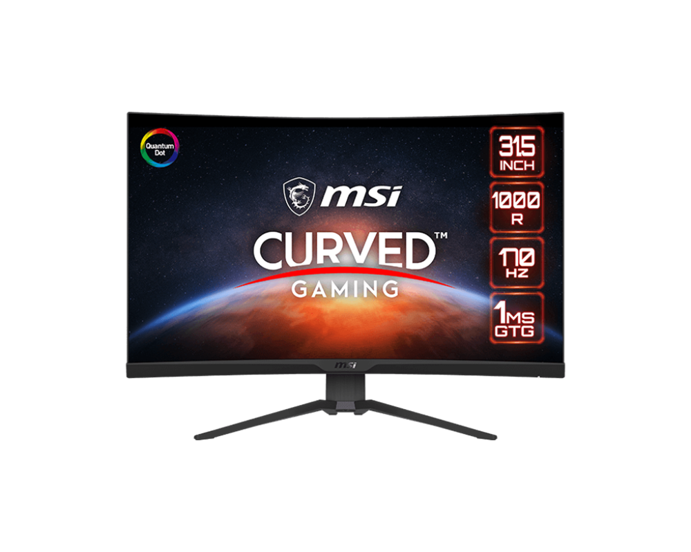 MSI 31,5" MAG 325CQRF-QD WQHD 4K VA 170Hz HDMI/DP/USB ívelt gamer monitor
