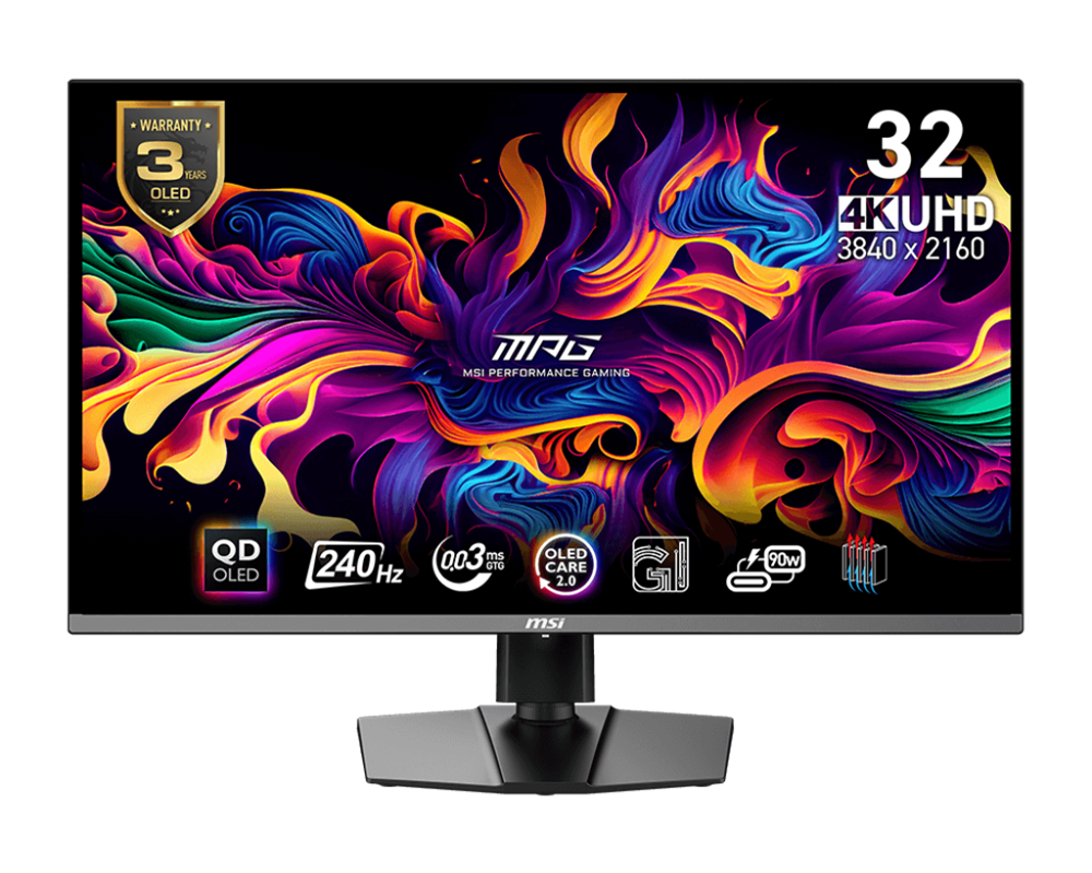 MSI 31,5" MPG 321URX UHD QD-OLED 240Hz HDMI/DP/USB-C gamer monitor