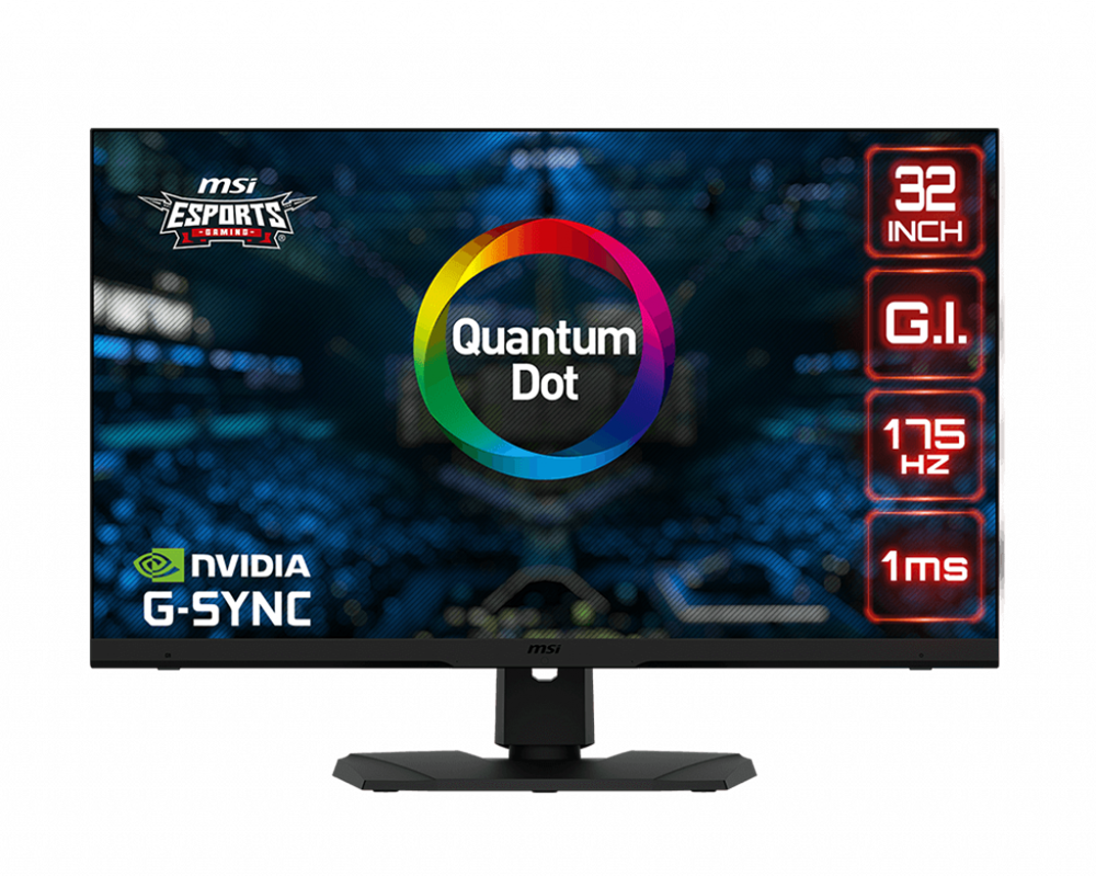 MSI 32" Optix MPG321QRF-QD WQHD IPS 175Hz DP/HDMI/USB Esport gamer monitor