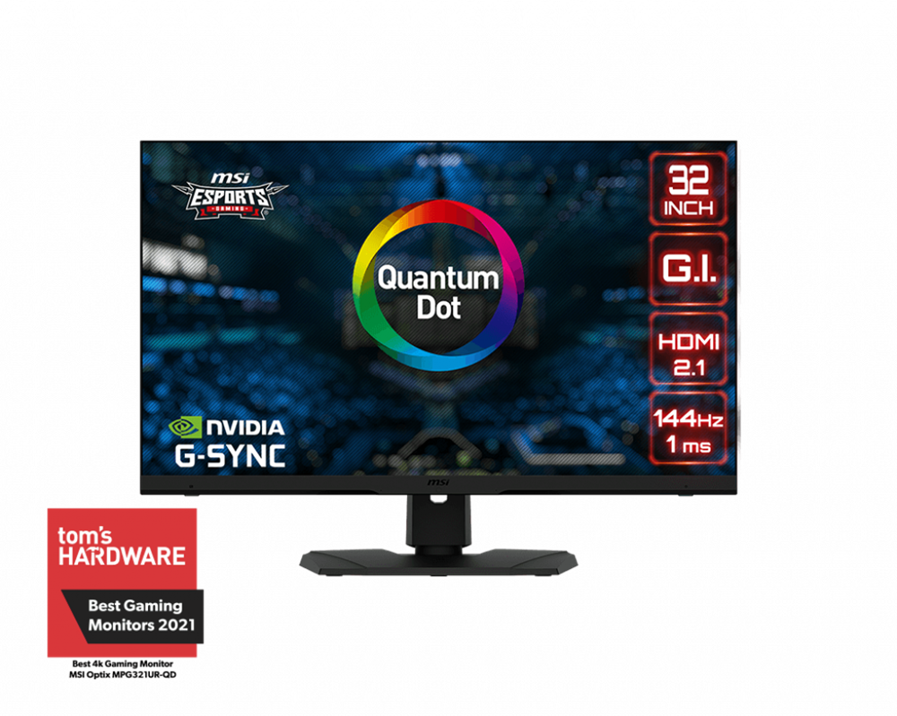 MSI 32" Optix MPG321UR-QD 4K UHD IPS 144Hz DP/HDMI/USB Esport gamer monitor