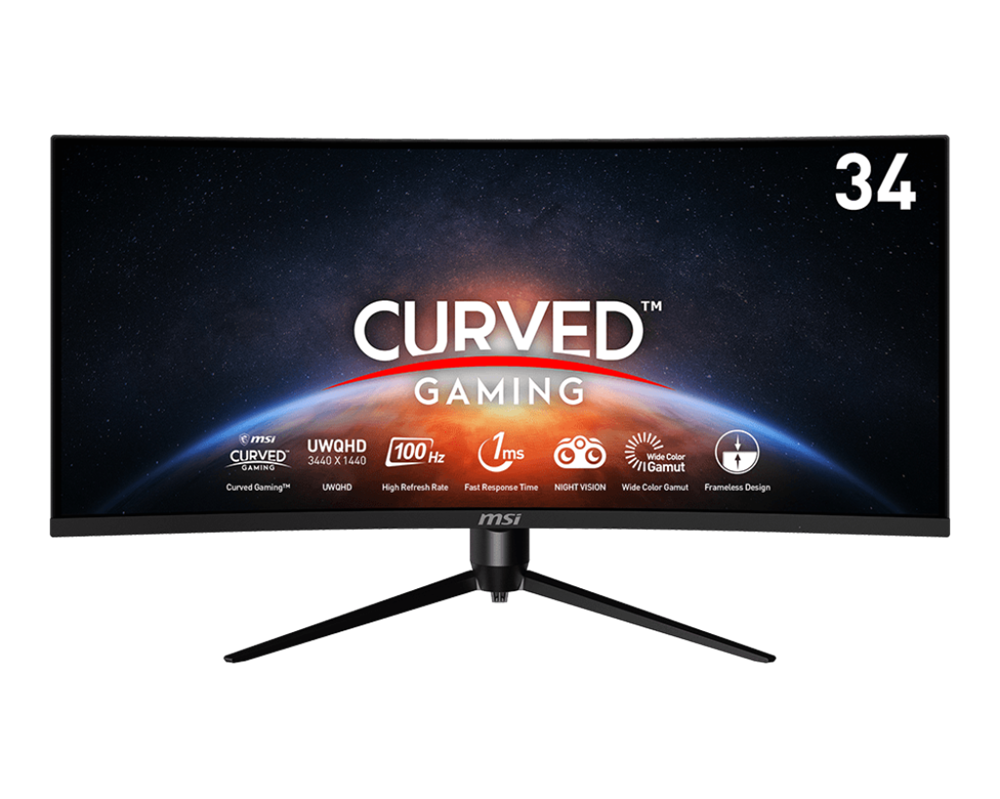 MSI 34"  MAG 342CQPV UWQHD VA 100Hz DP/HDMI ívelt gamer monitor
