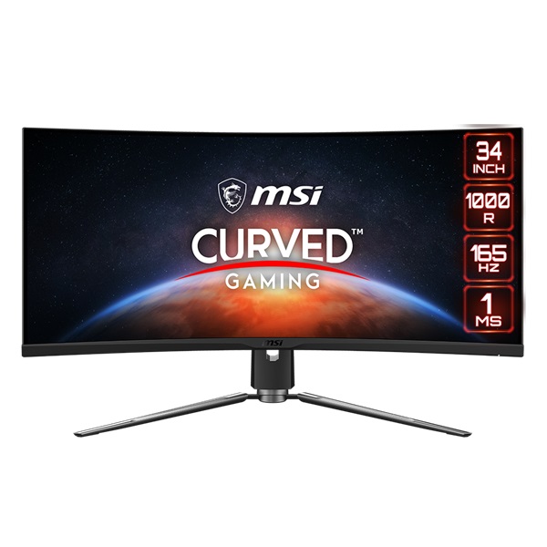 MSI 34" 343CQR Optix MPG ARTYMIS UWQHD VA 165Hz DP/HDMI/USB ívelt gamer monitor