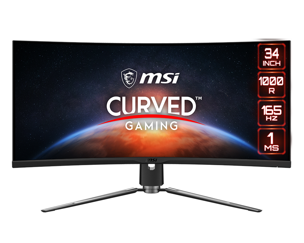 MSI 34" 343CQR Optix MPG ARTYMIS UWQHD VA 165Hz DP/HDMI/USB ívelt gamer monitor
