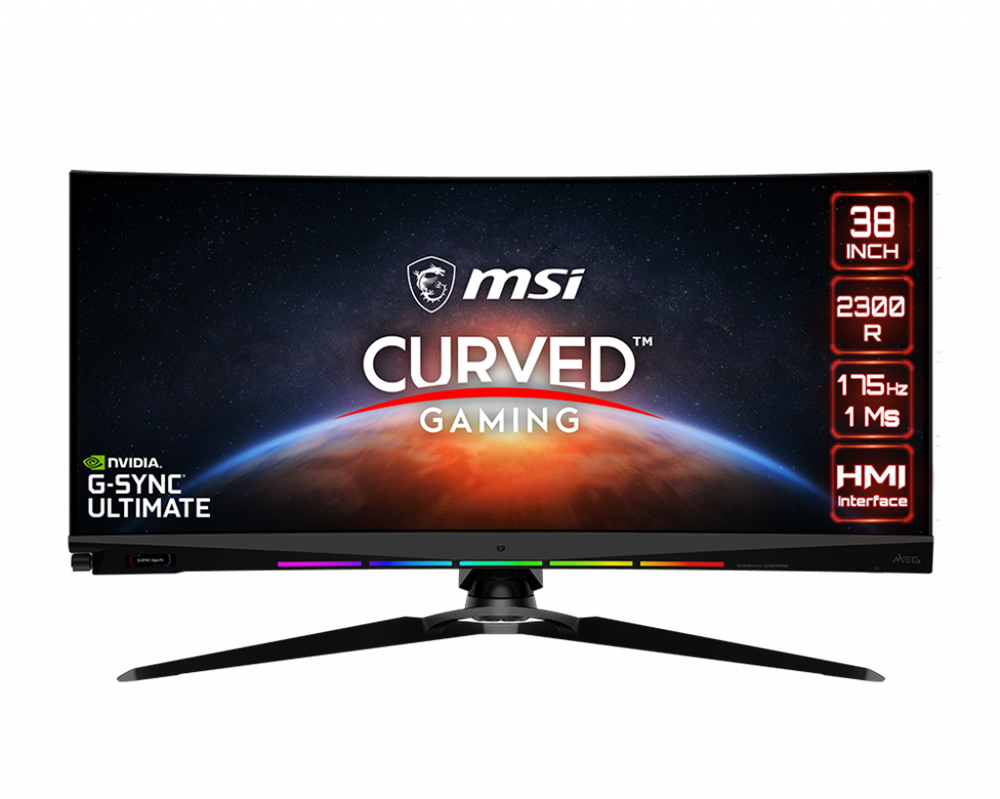 MSI 37,5" Optix MEG381CQR Plus UWQHD+ IPS 175Hz DP/HDMI/USB ívelt gamer monitor