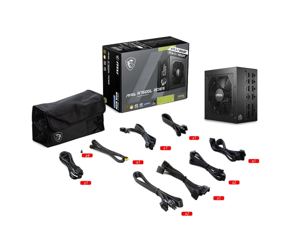 MSI 750W 80+ Gold Gen 5.0 moduláris tápegység