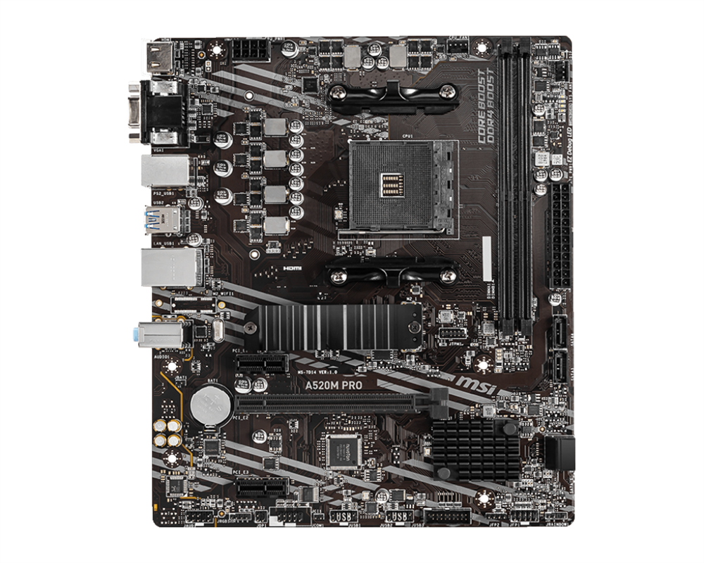 MSI A520M PRO AMD A520 AM4 mATX alaplap