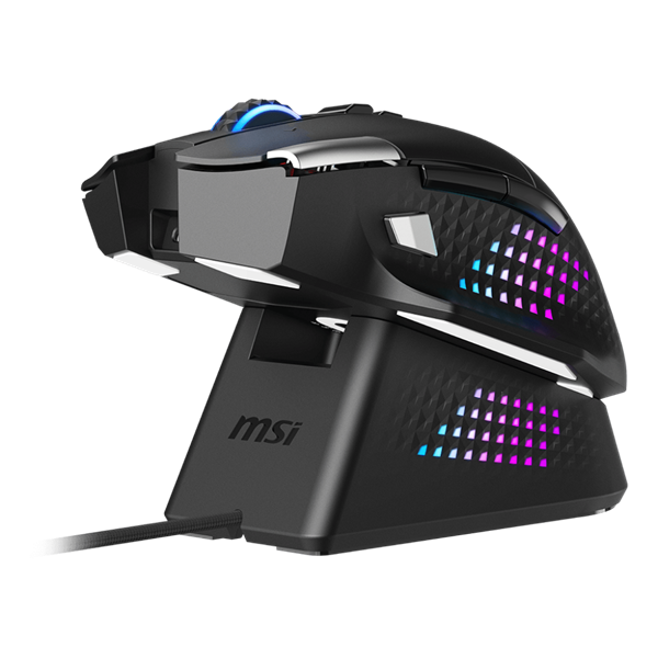 MSI ACCY VERSA PRO W + MOUSE DOCK PRO vezeték nélküli fekete gamer egér